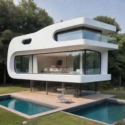 Futuristic houses 200 years from now, showcasing advanced technology and innovative architecture