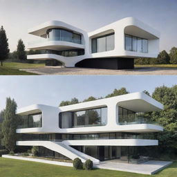 Futuristic houses 200 years from now, showcasing advanced technology and innovative architecture