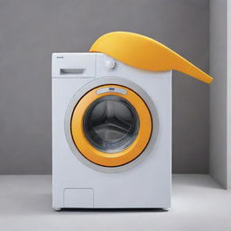 A washing machine designed in the form of a bird - elegant, colorful and mechanical.