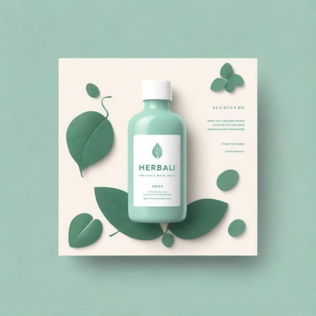 Create a beautiful, aesthetic banner for 'Herbali Health+ Beauty', incorporating elements of nature, wellness, and beauty products. Use soft, harmonious colors and elegant typography.