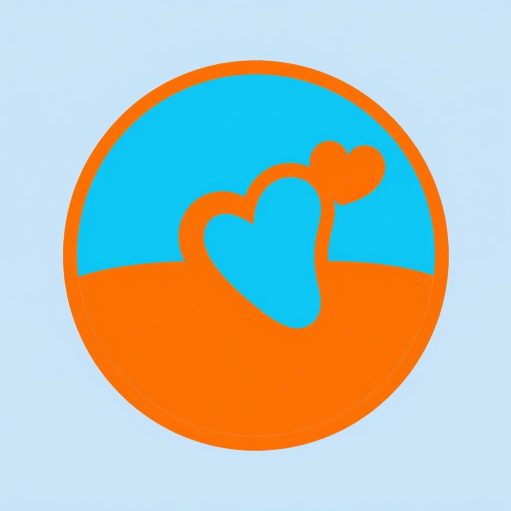 A vibrant, round logo for a food multiplier company featuring a lively orange and blue color scheme