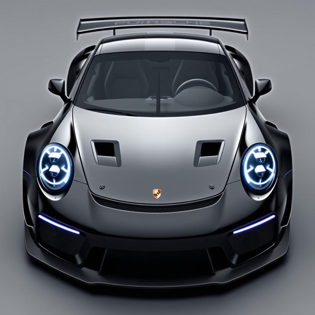 A new Porsche GT3 Cup design that is extremely radical and aggressive, adhering to Porsche's characteristic aesthetic