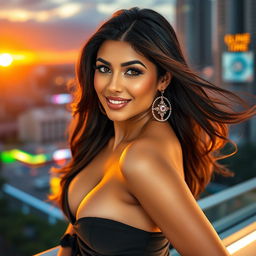 A stunning portrait of Mia Khalifa in a glamorous setting, showcasing her beauty and charisma