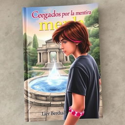 A book cover featuring a 20-year-old teenager with slightly long hair that has reddish tips