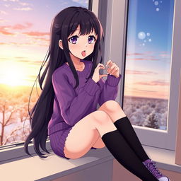 A realistic anime girl, 19 years old, with a height of 175 cm