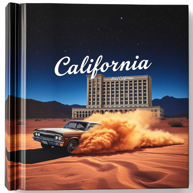 A captivating book cover set in a nighttime desert scene