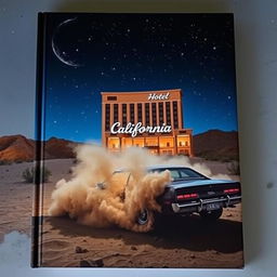 A captivating book cover set in a nighttime desert scene