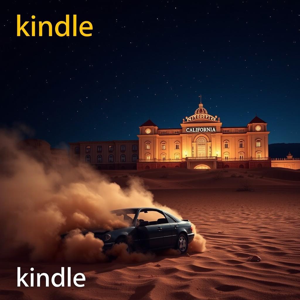 An intriguing book cover designed for a Kindle release, showcasing a nighttime desert landscape