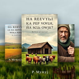 Three distinct covers for the novel "Хіба ревуть воли, як ясла повні?" by P