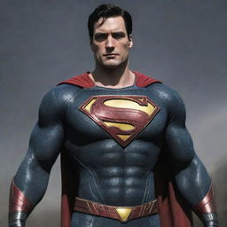 A compelling image of Injustice Superman in his distinctive armored suit, with the iconic red and gold 'S' emblem on his chest.