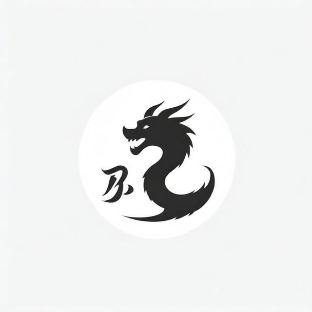 A compelling logo featuring a dragon, with the word 'dragon' in elegant Japanese calligraphy (Kanji: 竜) seamlessly integrated into the design