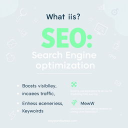 An eye-catching Instagram feed post design explaining 'What is SEO?'