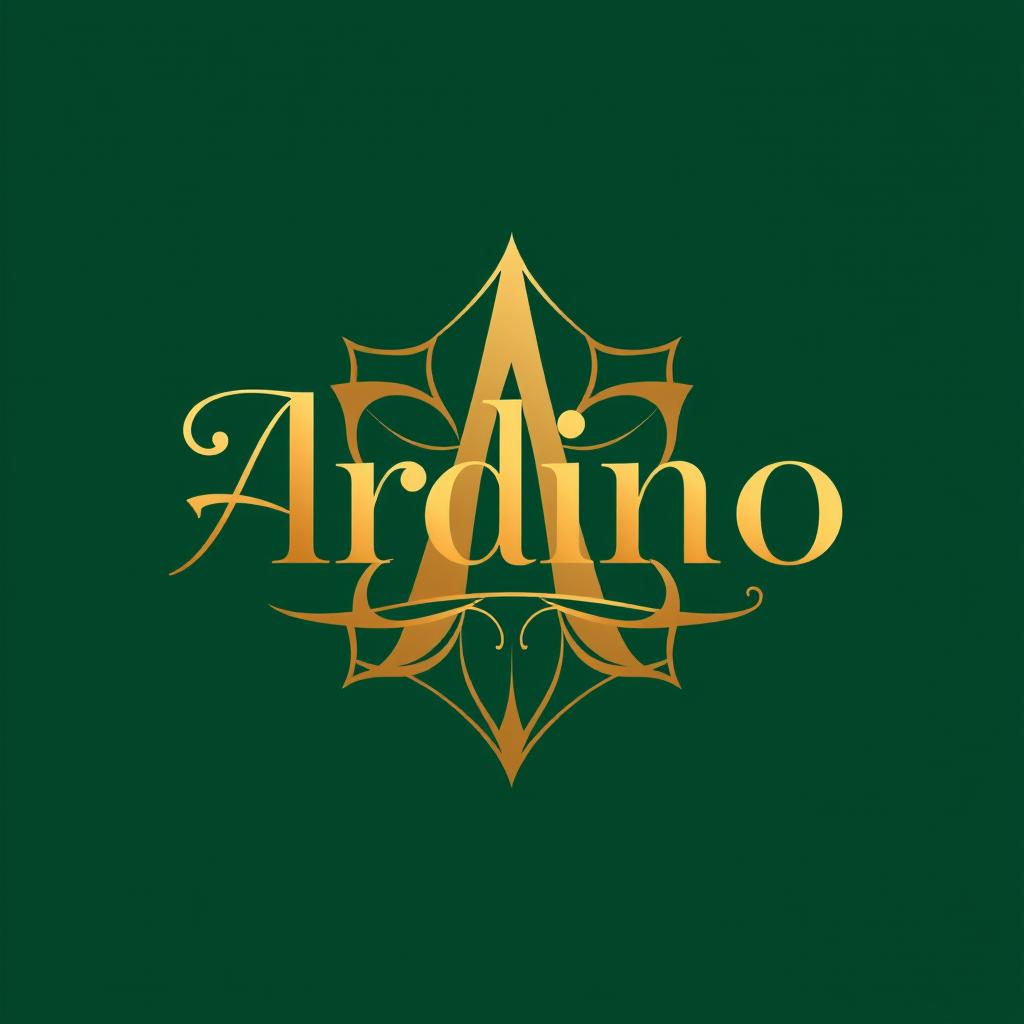 Aesthetic and captivating logo design using 'Ardino' as the central pattern