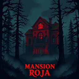 A pixel art style design for a video game menu titled 'Mansion Roja'