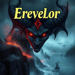 A book cover depicting a fictional coastal city named Erevelor in Alaska, characterized by its dark and demonic atmosphere