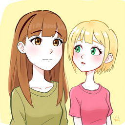 A cartoon drawing featuring two characters who are the same person at different stages of life