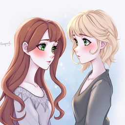 A drawing of two characters who are the same person at different points in life, staring at one another