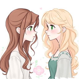 A drawing of two characters who are the same person at different points in life, staring at one another