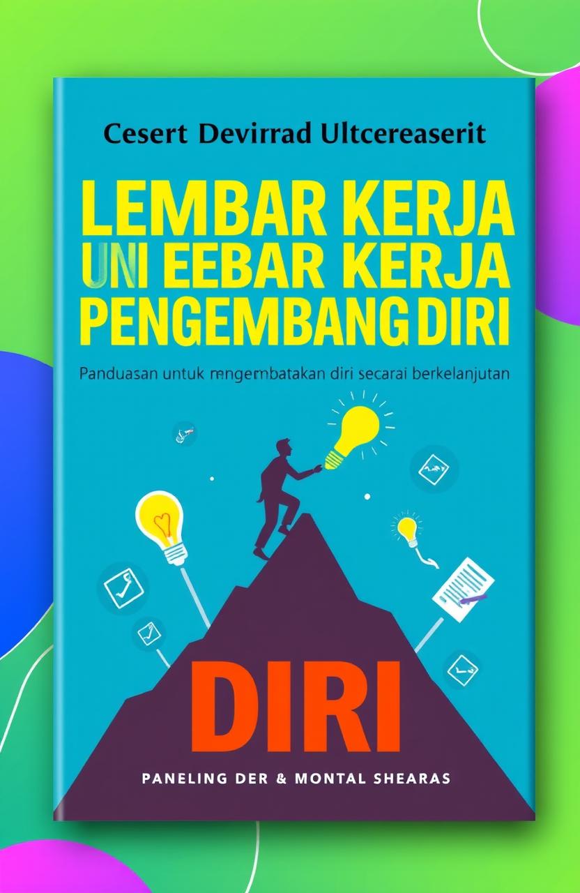 A visually appealing eBook cover design for a book titled 'Checklist dan Lembar Kerja Pengembangan Diri: Panduan Praktis untuk Mengembangkan Diri Secara Berkelanjutan'