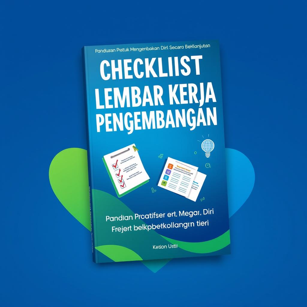 An appealing eBook cover design for the title 'Checklist dan Lembar Kerja Pengembangan Diri: Panduan Praktis untuk Mengembangkan Diri Secara Berkelanjutan'