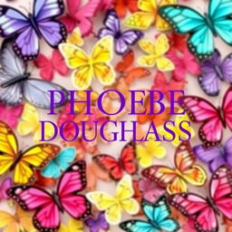 A vibrant logo design featuring the text 'PHOEBE DOUGLASS' in an elegant purple font