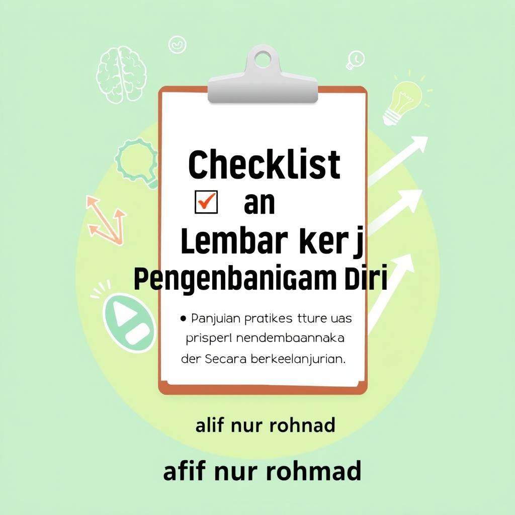 A visually engaging design featuring a clipboard with a checklist as the main visual element, representing the practical nature of personal development