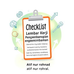 A visually appealing design featuring a clipboard with a checklist as the central visual element, embodying the practical aspect of personal development