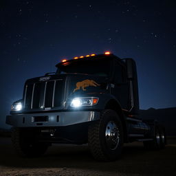 A stunning truck at night featuring the Serpens emblem prominently displayed