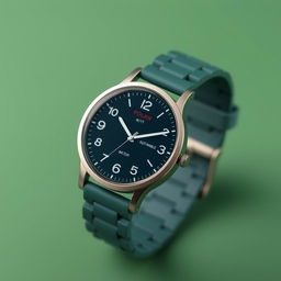 A sleek and modern sustainable watch designed with recycled plastic, showcasing a stylish and eco-friendly aesthetic