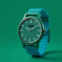 A sleek and modern sustainable watch designed with recycled plastic, showcasing a stylish and eco-friendly aesthetic