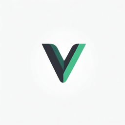 Render a logo incorporating the letter 'V', stylized and colored with contrasting shades of black and intense green.