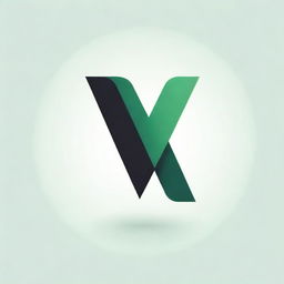 Render a logo incorporating the letter 'V', stylized and colored with contrasting shades of black and intense green.