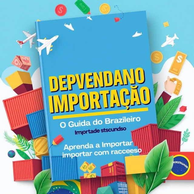 An engaging and eye-catching ebook cover design for the course titled 'Desvendando a Importação: O Guia do Importador Brasileiro'