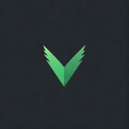 Create a gaming logo with a vivid green 'V' prominently displayed against a stark black background.