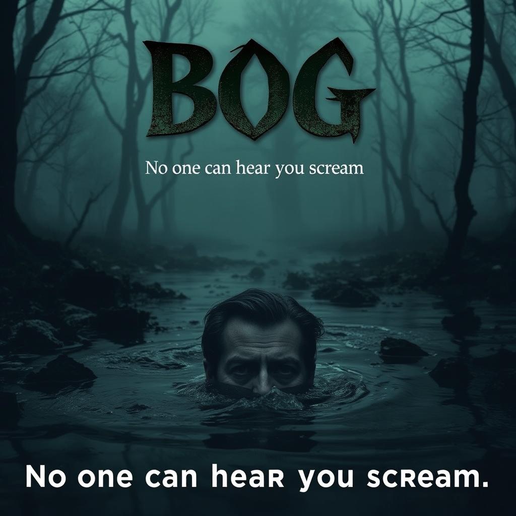 A chilling horror movie poster titled "Bog - No one can hear you scream"