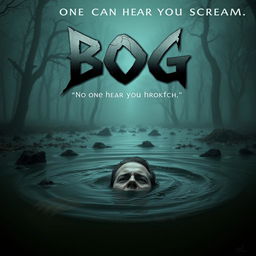 A chilling horror movie poster titled "Bog - No one can hear you scream"