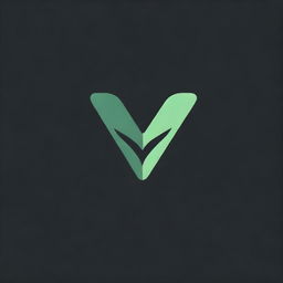 Create a gaming logo with a vivid green 'V' prominently displayed against a stark black background.