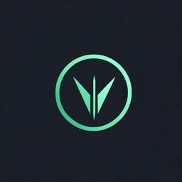 Craft a gaming logo featuring a radiant green 'V' encased within a circle, all highlighted against a deep black background.