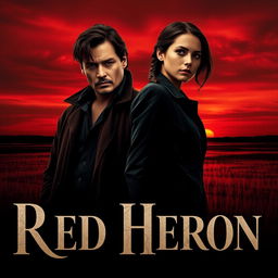 A realistic movie poster depicting two detectives standing over a dark marsh or lake during dusk