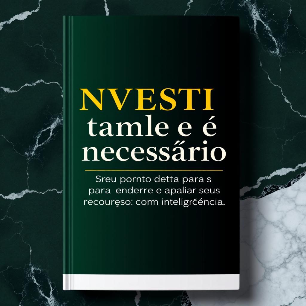 An elegant ebook cover design featuring the title 'Investir também é necessário' in bold, sophisticated typography and the subtitle 'Seu ponto de partida para entender e aplicar seus recursos com inteligência' in a smaller, refined font