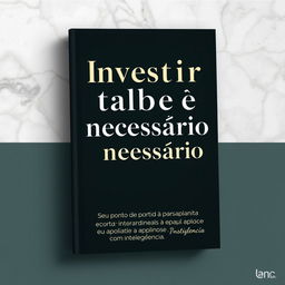 An elegant ebook cover design featuring the title 'Investir também é necessário' in bold, sophisticated typography and the subtitle 'Seu ponto de partida para entender e aplicar seus recursos com inteligência' in a smaller, refined font