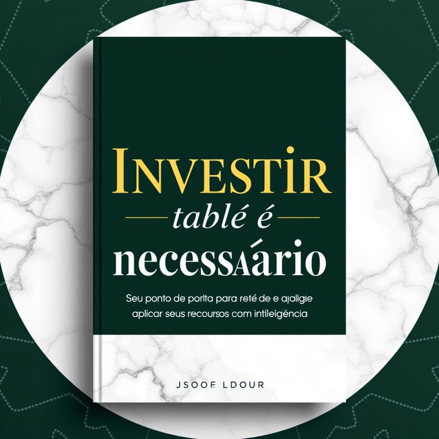 An elegant ebook cover design featuring the title 'Investir também é necessário' in bold, sophisticated typography and the subtitle 'Seu ponto de partida para entender e aplicar seus recursos com inteligência' in a smaller, refined font