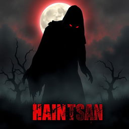 A chilling movie poster depicting a dark, ominous figure silhouetted against a misty, eerie background