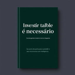 An elegant ebook cover design featuring the title 'Investir também é necessário' in bold, modern typography and the subtitle 'Seu ponto de partida para entender e aplicar seus recursos com inteligência' in a smaller, clean font