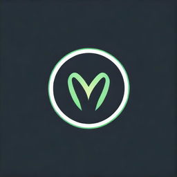 Design a dynamic gaming logo with a bright green 'V' nested within a circle, contrasting against a solid black background.