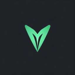 Illustrate a potent gaming logo, it should feature a vibrant green 'V' enclosed in a circle, all set on an intense black background.