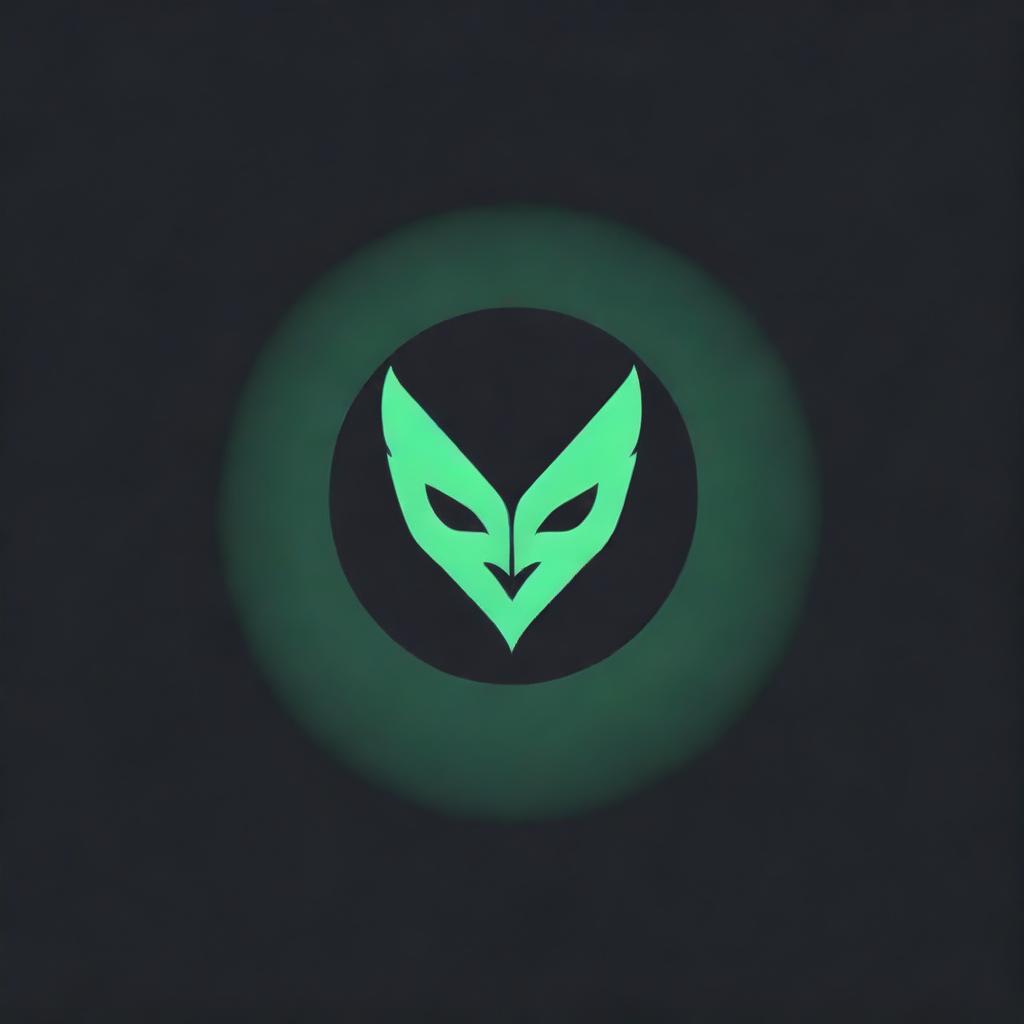 Illustrate a potent gaming logo, it should feature a vibrant green 'V' enclosed in a circle, all set on an intense black background.