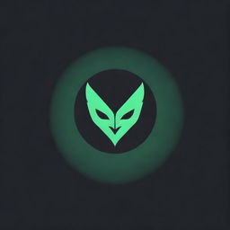 Illustrate a potent gaming logo, it should feature a vibrant green 'V' enclosed in a circle, all set on an intense black background.