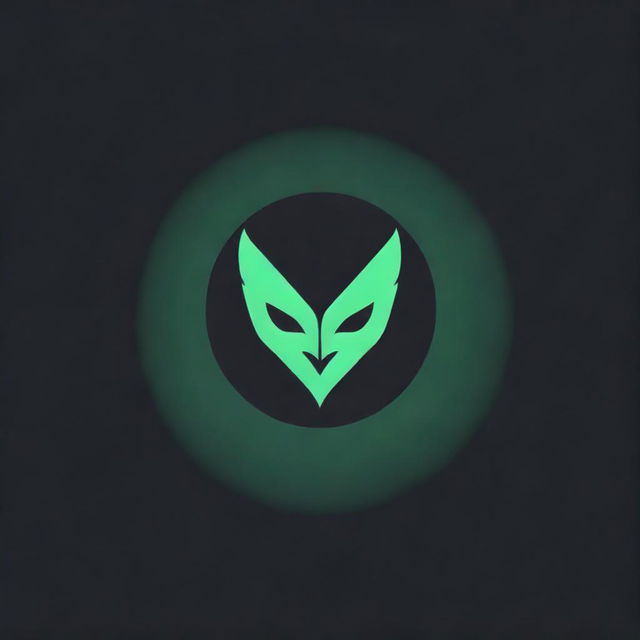 Illustrate a potent gaming logo, it should feature a vibrant green 'V' enclosed in a circle, all set on an intense black background.