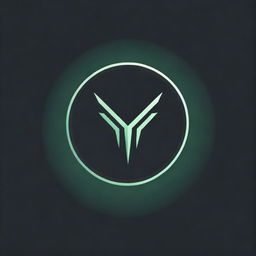 Craft a compelling gaming logo featuring a radiant green 'V' situated within a circle, all against a stark black backdrop.